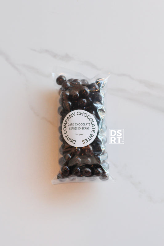 Dark chocolate covered espresso beans