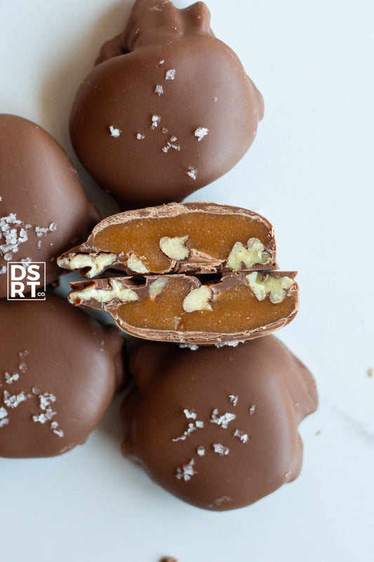 DIPPED CARAMEL PECAN CLUSTERS